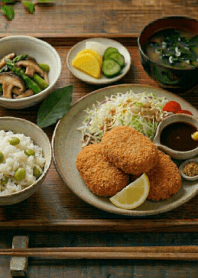 Potato croquette set menu-I...