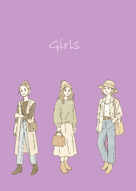 Fashionable Girl2 on light purple