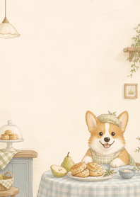 Moss Corgi Pear Scone Kitchen