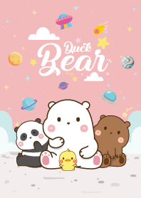 น้องหมี&น้องเป็ด เลิฟกาแล็กซี่ สีชมพู