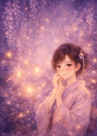 wisteria night kimono girl