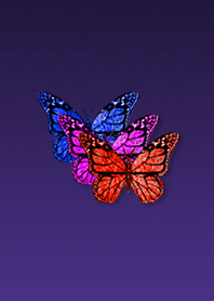 Three Lucky Butterfly Purple