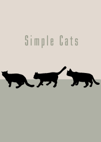Gatos simples: bege cáqui verde WV
