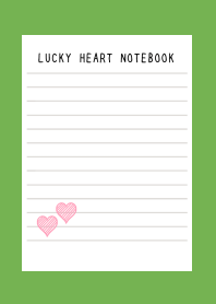 LUCKY HEART NOTEBOOK-GREENj-YELLOW