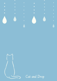 Cat and Drop (blue*white)