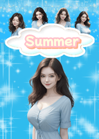 Summer beautiful girl blue04