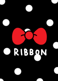Black white polka dots and ribbon