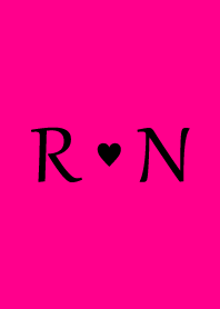 Initial "R & N" Vivid pink & black.