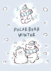 simple Polar Bear winter white blue.