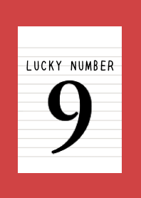 LUCKY NUMBER 9 NOTEBOOK-RED-BEIGE