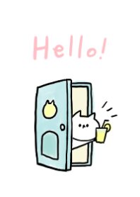 Simple and cute white cat 8