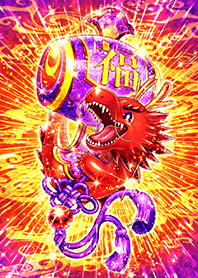 Purple gavel and red dragon