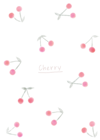 Cherry watercolor : white