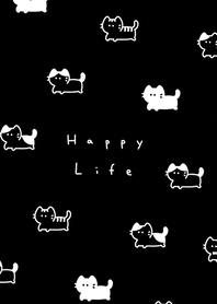 .แมว. black white.