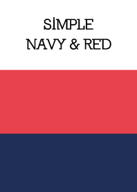 Simple navy & red.