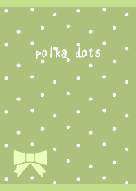 cute polka dots on moss green