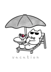 black ribbon cat.(vacation)