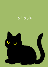 Black Cat Holiday on moss green