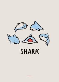 ベージュとピンク : シンプルなサメ