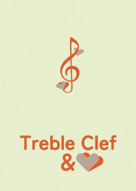 Treble Clef&heart orange