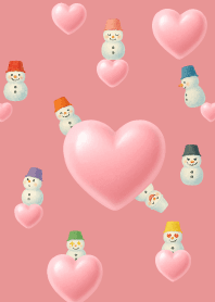 Colorful Snowman05 on light pink