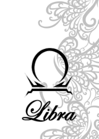 12星座 天秤座 ラインアート1 白