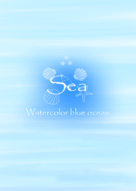 Sea watercolor blue ocean