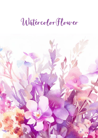 Watercolor-Dry Flower PINK PURPLE 9