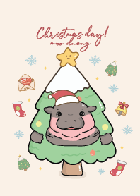 Moo dueng hippo cute : Christmas day!