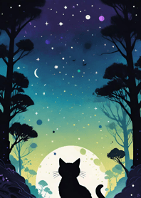 A cat gazing at the starry sky A39B40