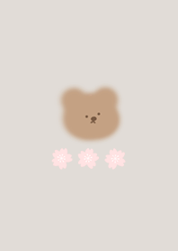 Bear and cherry blossoms brown03_2