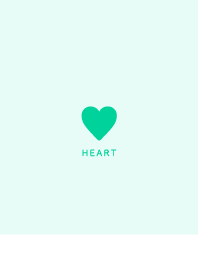 White&Blue Green Pale Color-Simple Heart