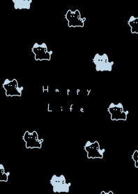 Small Cats (pattern)/black aqua.