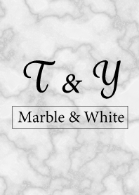 【T&Y】イニシャル 大理石モノトーン白