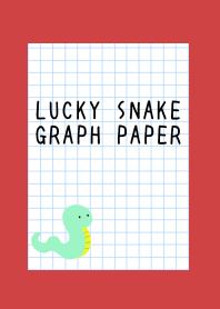 LUCKY SNAKE GRAPH PAPER/RED/BEIGE