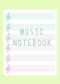 GRADIENT MUSIC NOTEBOOK/YELLOW GREEN