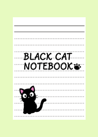 BLACK CAT NOTEBOOK-YELLOW GREENj