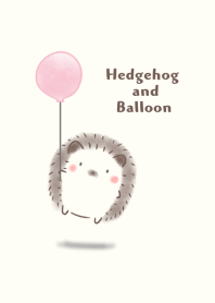 Hedgehog and Balloon -pink-