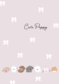 くすみピンク シンプルなリボンわんこ03_1