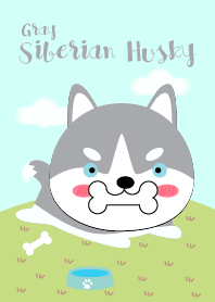 Cute Siberian Husky Dog Gray Theme Jp Tema Line Line Store