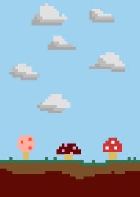 ドット絵キノコ ピクセルレトロゲーム風