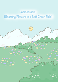 Blooming Flowers in a Soft Green Field