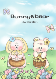 Bunny&bear in garden (Revised version)