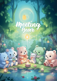 cute bear are camping in the garden