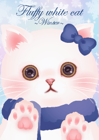 Fluffy white cat - Winter -