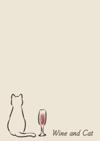 Wine and Cat -light beige-