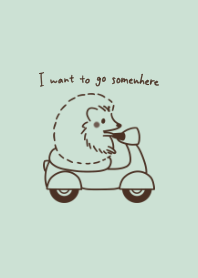 Hedgehog and Motorcycle -green-