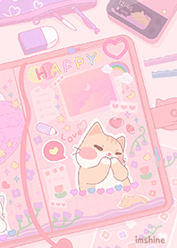 น่ารัก แมว สีชมพู ไดอารี่