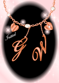 【G&W】イニシャル運気UP!ピンクゴールド