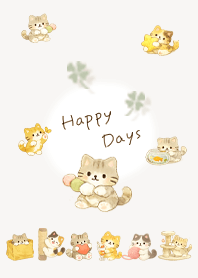 Beige - Cute Kitten's Happy Days